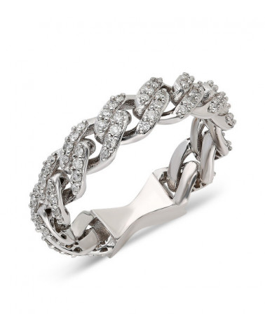 Anillo Jano 0,49 | Diamantes - Joyeria - Anillo tipo eternity de oro blanco con diamantes