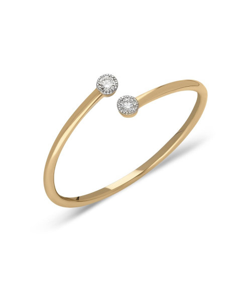 Anillo Tabit 0,04 | Diamantes - Joyeria - Anillo de oro con 2 diamantes