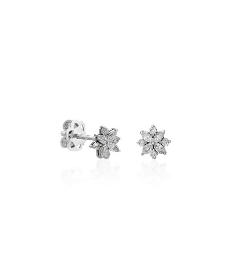 Pendientes Cantabria 0,37 | Diamantes - Joyeria - Pendientes con diamantes en forma de flor 