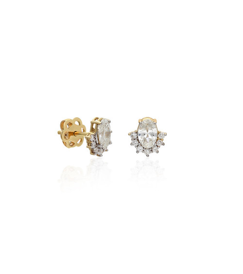 Pendientes Barcelona 0,74 | Diamantes - Joyeria - Pendientes con diamantes ovales