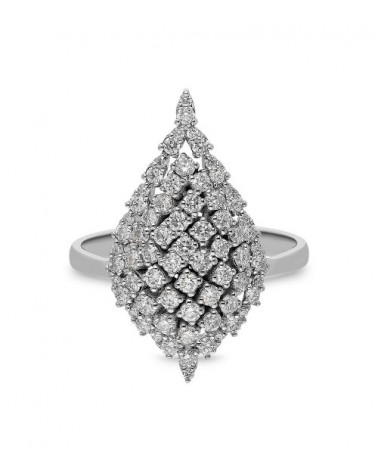 Comprar anillo de oro blanco con diamantes online | Staring