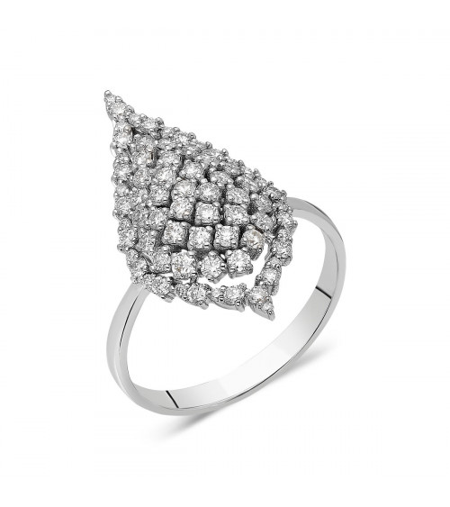 Comprar anillo de oro blanco con diamantes online | Staring