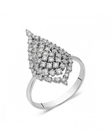 Comprar anillo de oro blanco con diamantes online | Staring