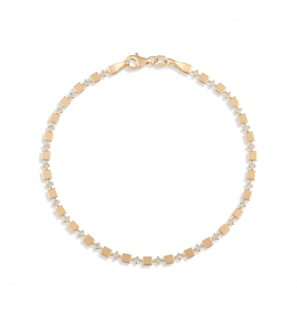 Comprar pulsera de oro amarillo económica con diamantes | Staring