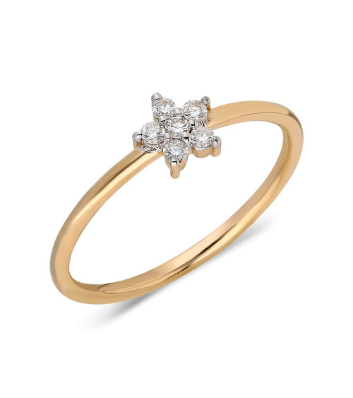 Anillo Stella 0,10 | Diamantes - Joyeria - Anillo de oro blanco con diamantes en forma de estrella