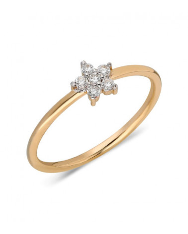 Anillo de oro blanco con diamantes en forma de estrella | Staring