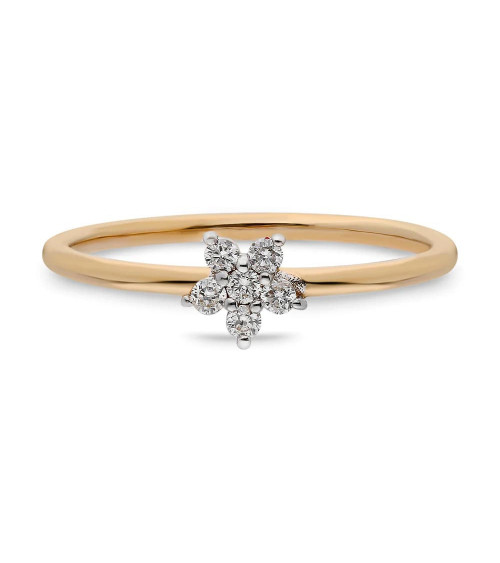 Anillo Stella 0,10 | Diamantes - Joyeria - Anillo de oro blanco con diamantes en forma de estrella