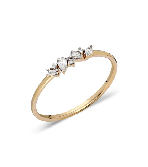 Anillo de oro 18 quilates con diamantes de diferentes formas | Staring