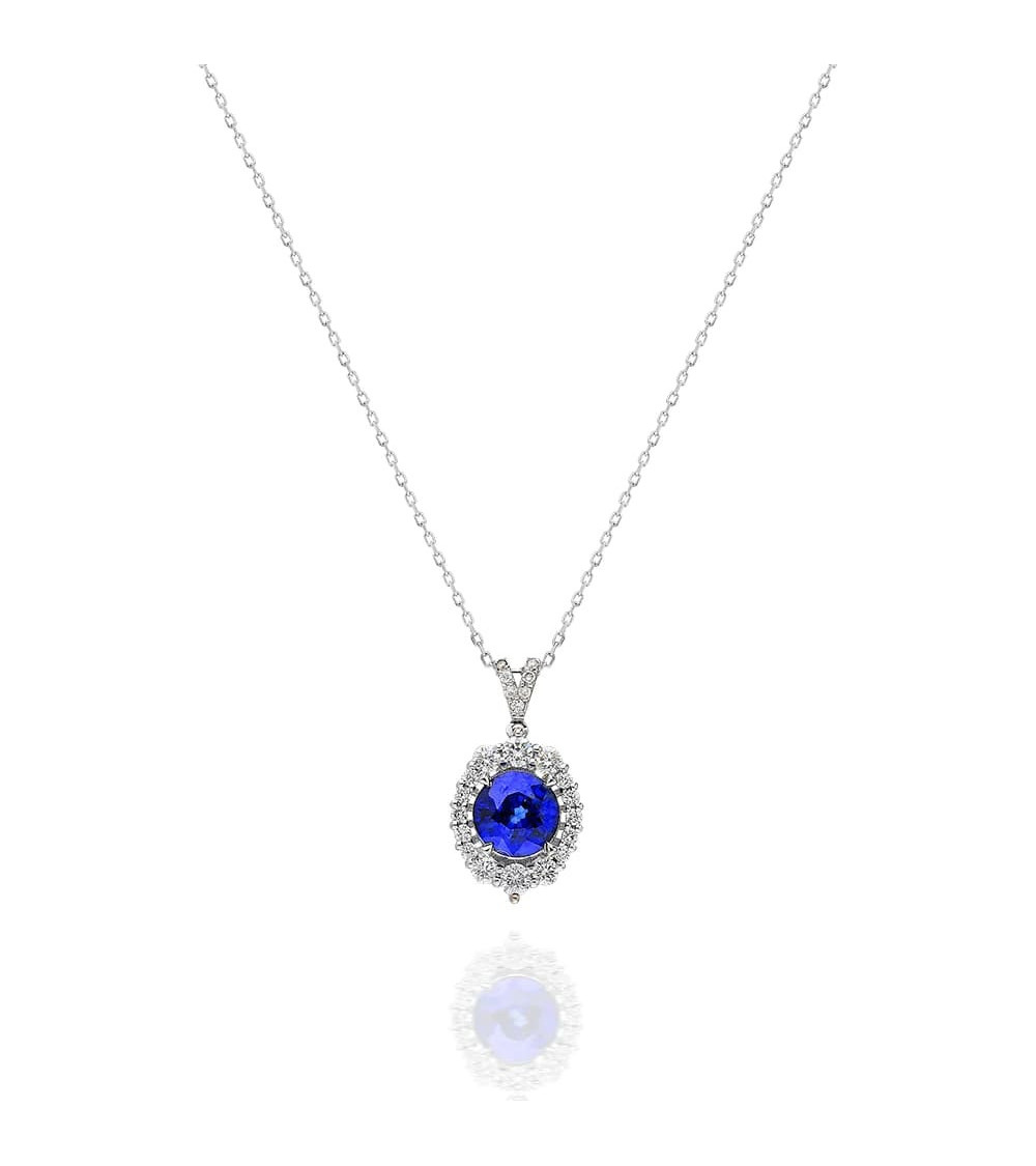 Gold necklace with diamonds and sapphires in Barcelona | Staring