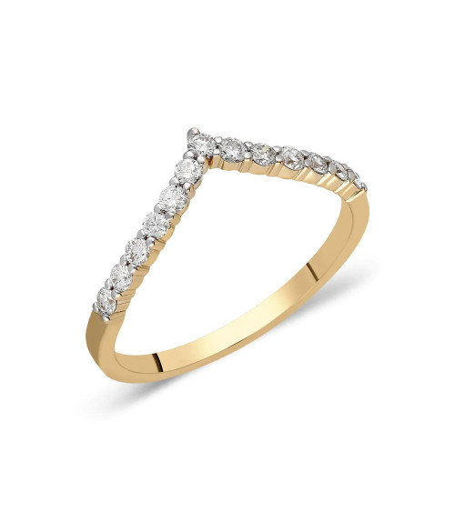 Anillo de compromiso con diamantes en forma de pico | Staring