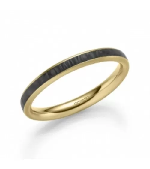 Anillo de pedida para hombre de oro con carbono | Staring