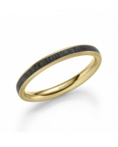 Anillo de pedida para hombre de oro con carbono | Staring