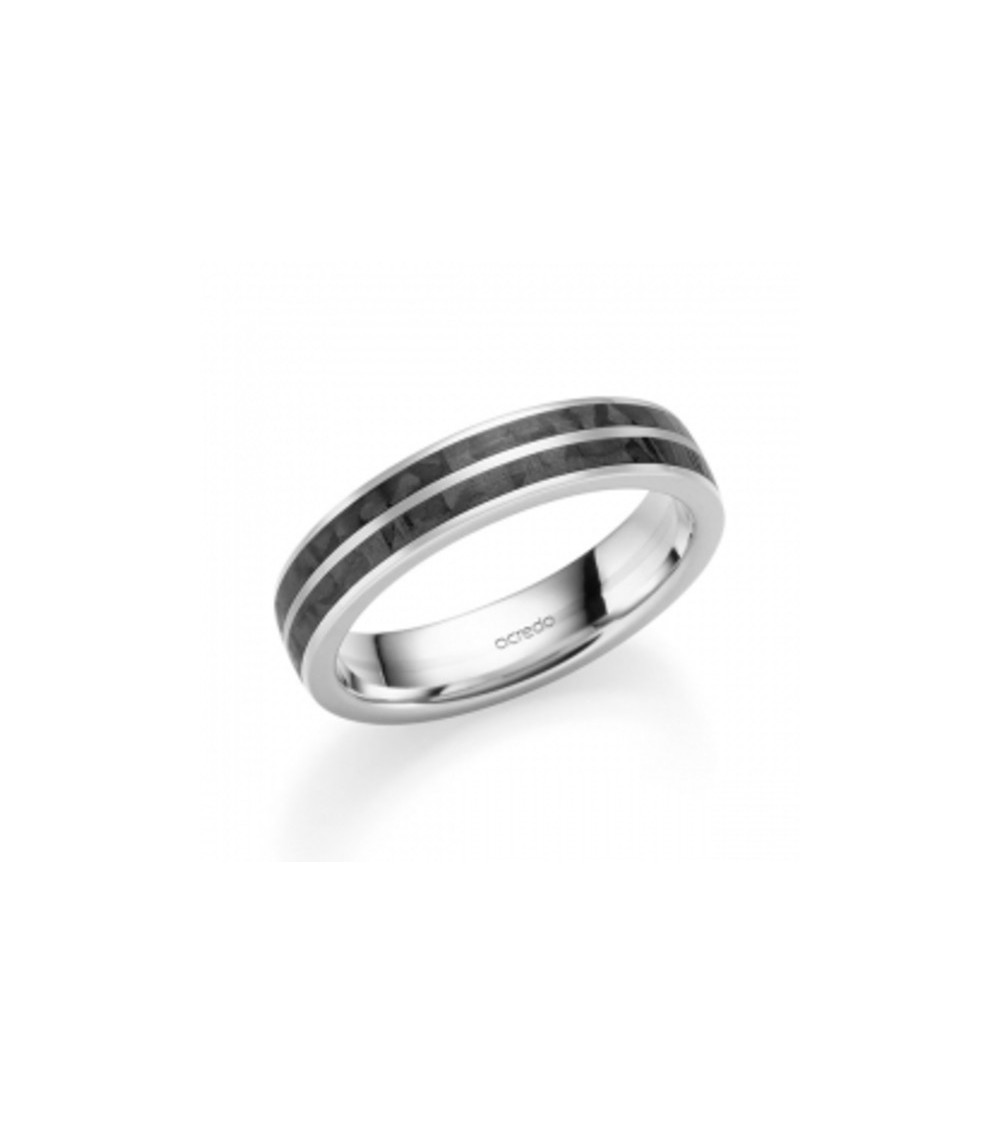 Anillo de compromiso para hombre de platino con carbono | Staring