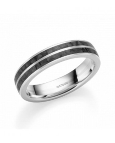 Anillo de compromiso para hombre de platino con carbono | Staring