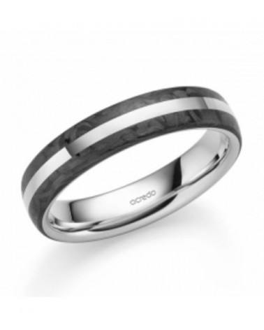 Anillo de compromiso negro con platino para hombre  | Staring