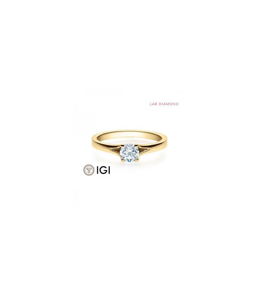 Anillo de compromiso de oro con diamante artificial | Staring