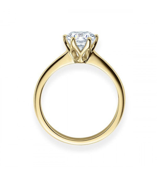 Gold engagement ring with synthetic diamond | Staring