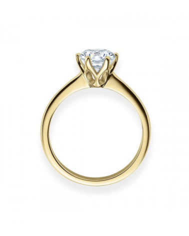 Gold engagement ring with synthetic diamond | Staring