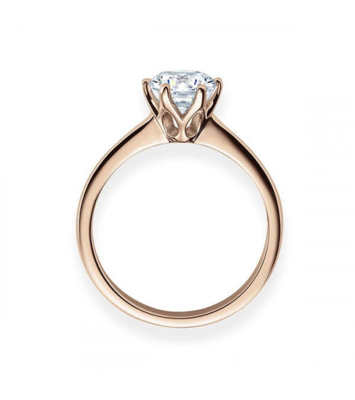 Rose gold engagement ring with synthetic diamond | Staring