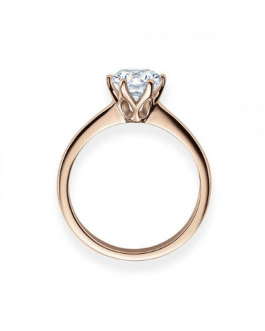 Rose gold engagement ring with synthetic diamond | Staring