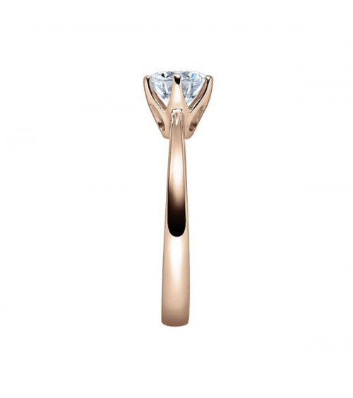 Rose gold engagement ring with synthetic diamond | Staring