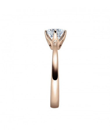 Rose gold engagement ring with synthetic diamond | Staring