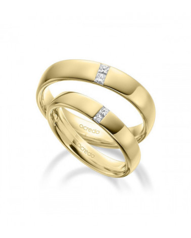 Anillos de boda clásicos con diamantes en oro amarillo de 14K o 18K