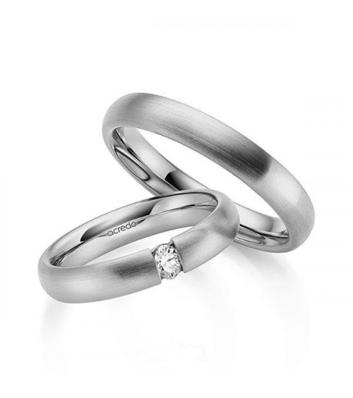 Alianzas exclusivas de matrimonio mate en Platino 950 en Tenerife I Staring