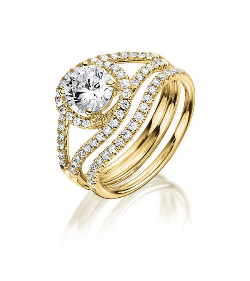 Anillo con diamantes para combinar con anillo de compromiso | Staring