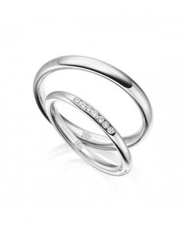 Finas alianzas de boda en Tenerife en oro blanco 14K o 18K I Staring