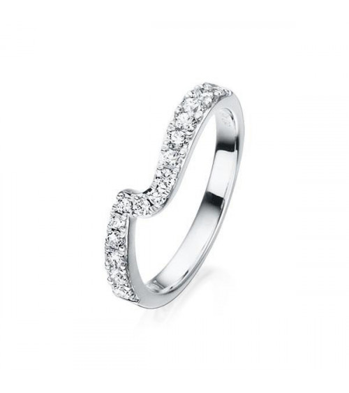 Anillo con diamantes curvado para combinar con compromiso | Staring