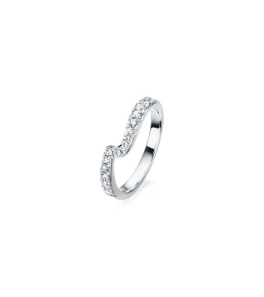 Anillo con diamantes curvado para combinar con compromiso | Staring