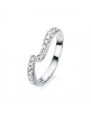 Anillo con diamantes curvado para combinar con compromiso | Staring