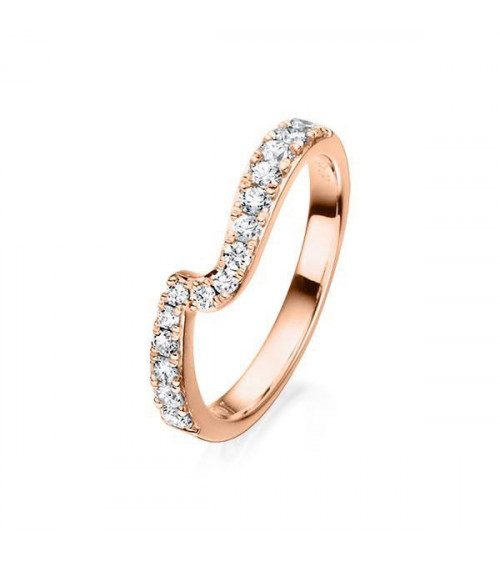 Anillo de oro de 18 quilates con diamantes curvado | Staring