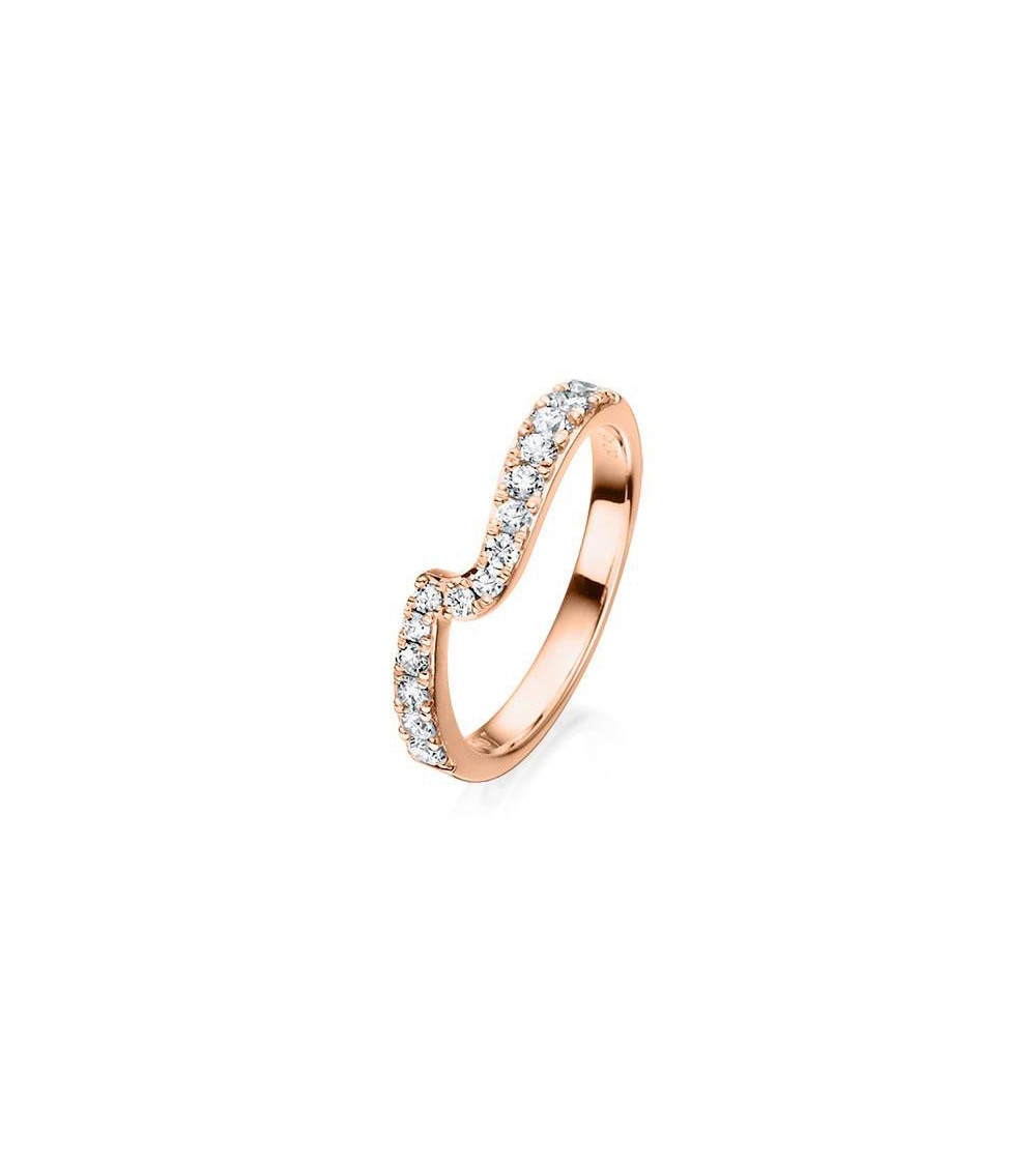 Anillo de oro de 18 quilates con diamantes curvado | Staring