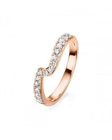 Anillo de oro de 18 quilates con diamantes curvado | Staring