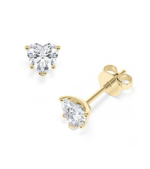 Pendientes talla corazón de 18k o platino con diamantes lab I Staring