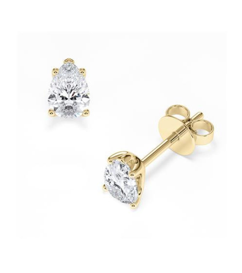 Pendientes en oro amarillo de  18k con diamantes laboratorio I Staring