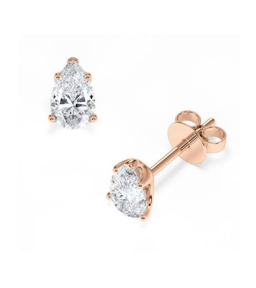 Pendientes en oro rosa de  18k con diamantes laboratorio I Staring