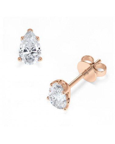 Pendientes en oro rosa de  18k con diamantes laboratorio I Staring