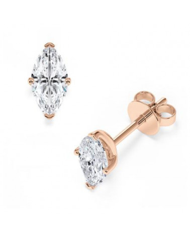 Pendientes marquesa en oro rosa Lab Diamond I Staring