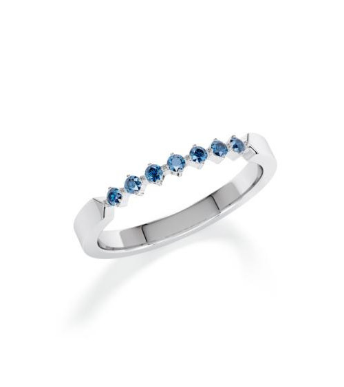 Memoire de oro blanco o platino con diamantes azules  l Staring