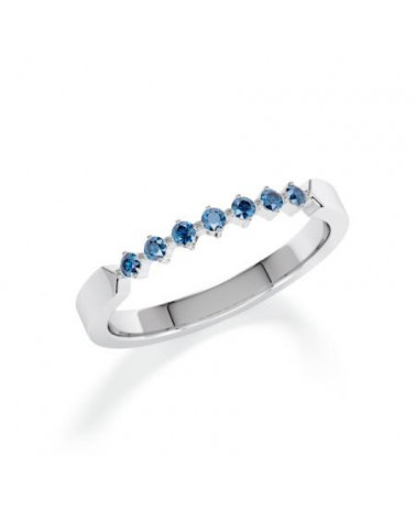 Memoire de oro blanco o platino con diamantes azules  | Staring