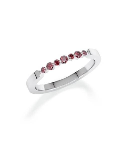 Anillo en oro blanco o platino fancy diamonds de color rojo  | Staring