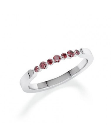 Anillo en oro blanco o platino fancy diamonds de color rojo  | Staring