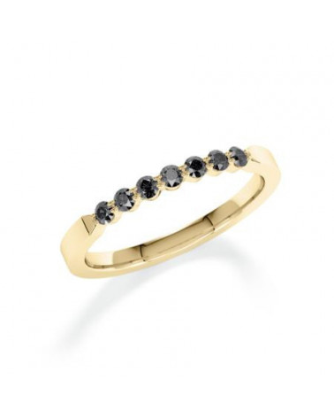 Anillo de oro amarillo con diamantes negros | Staring