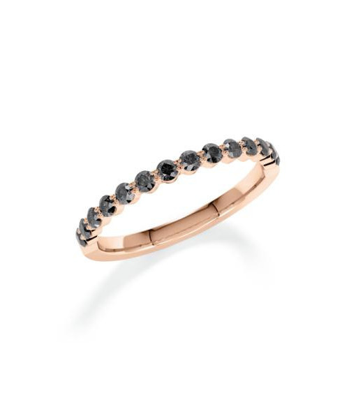 Anillo de oro rosa con diamantes negros | Staring