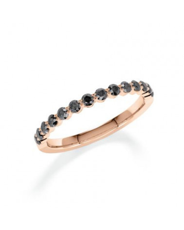 Anillo de oro rosa con diamantes negros | Staring