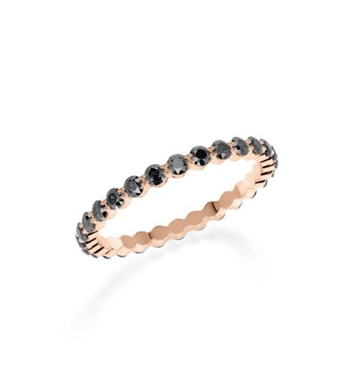 Anillo de oro rosa con diamantes negros | Staring