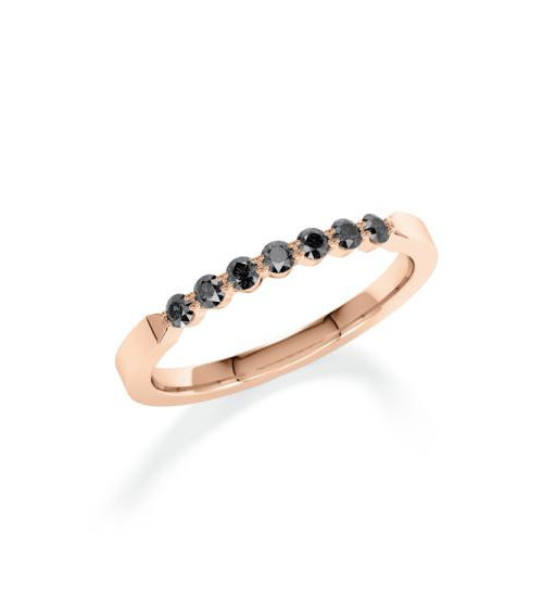 Anillo de oro rosa con diamantes negros | Staring